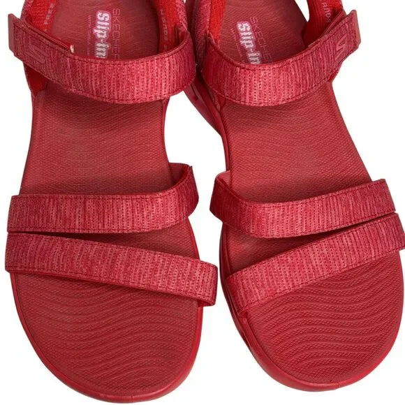 Skechers Women On The Go Glide Step 2.0 Sling Back Sandals Shoes Red 9 bv - Picture 5 of 11